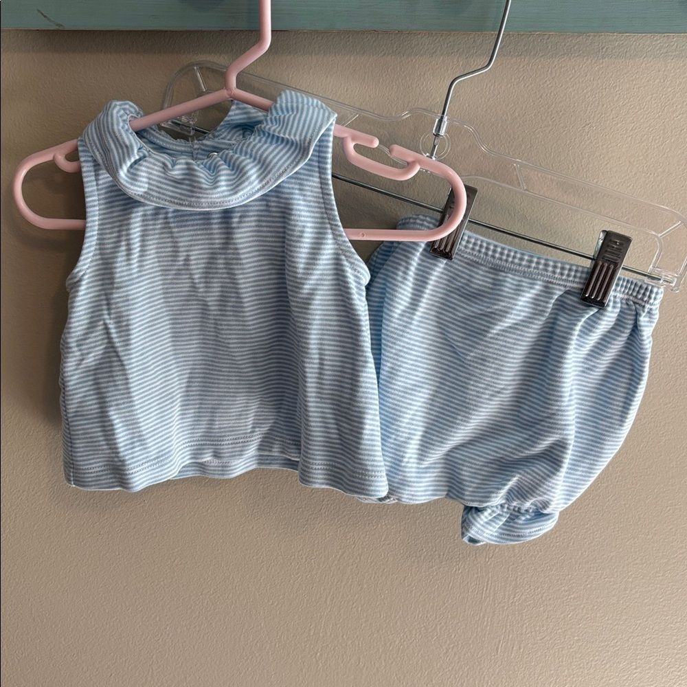 Edgehill collection 3 months Blue Striped Baby Outfit